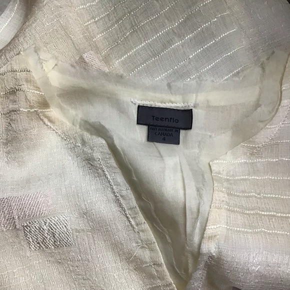 TEENFLO ivory sleeveless shell blouse XS S (F10) - Picture 8 of 10